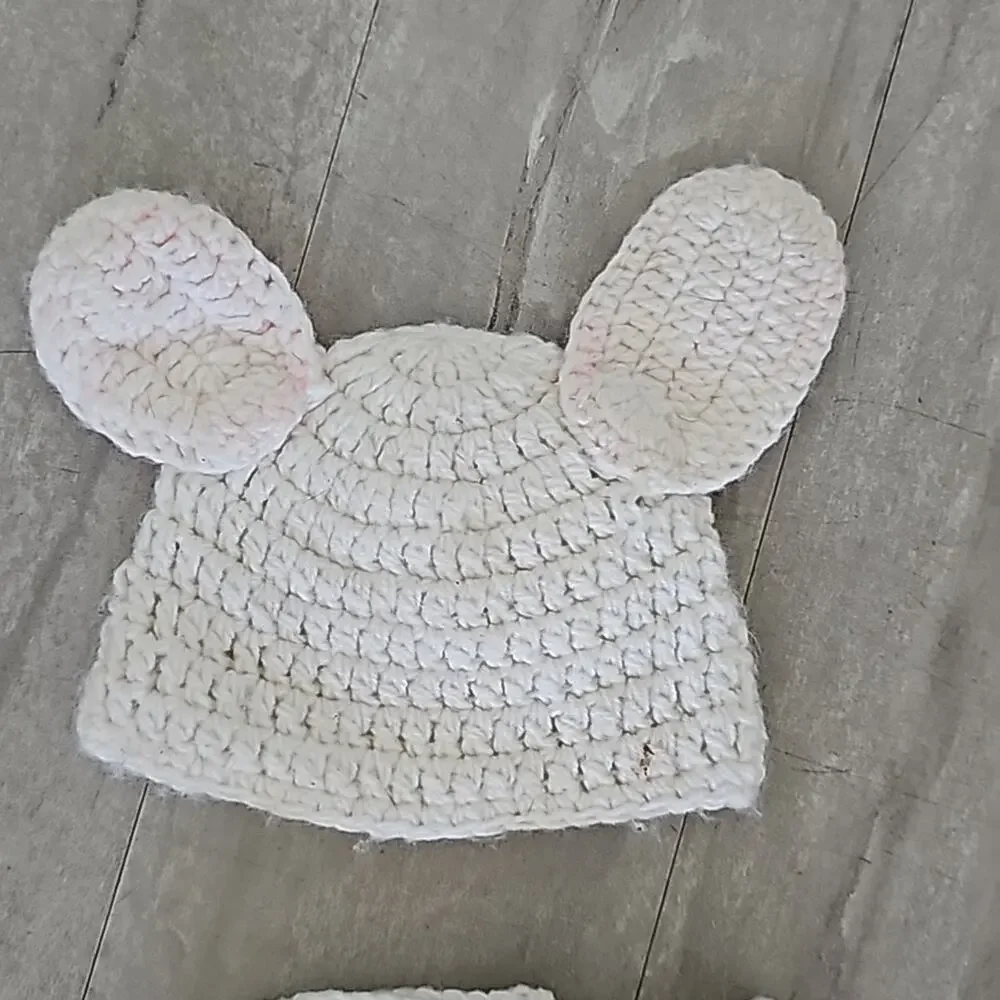 Lot of Two Newborn Baby Photo Shoot Outfits Halloween Costumes Easter Bunny